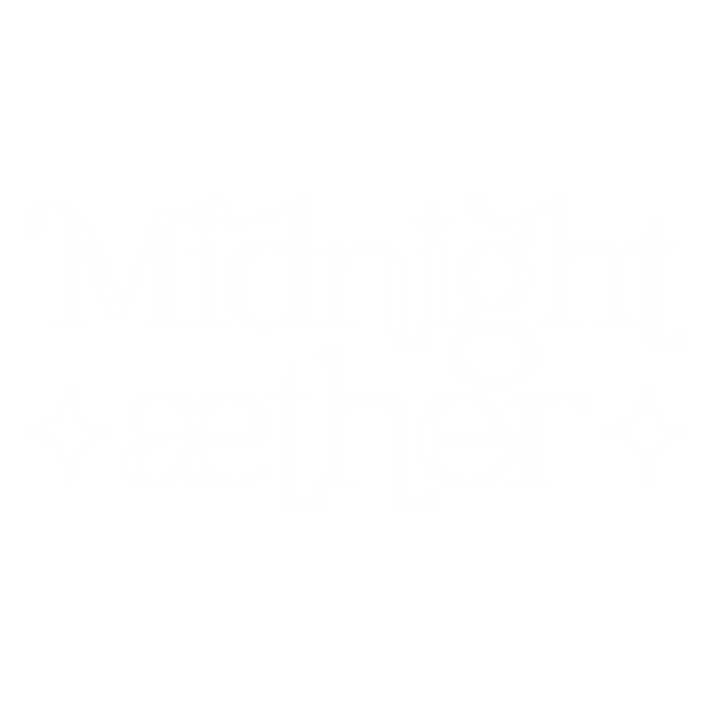 Simple Text Logo with the words Midnight Aether