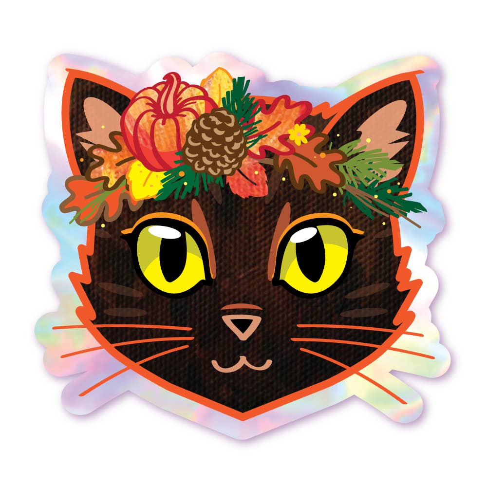 Holographic Cat Sticker | Kylo Harvest Crown