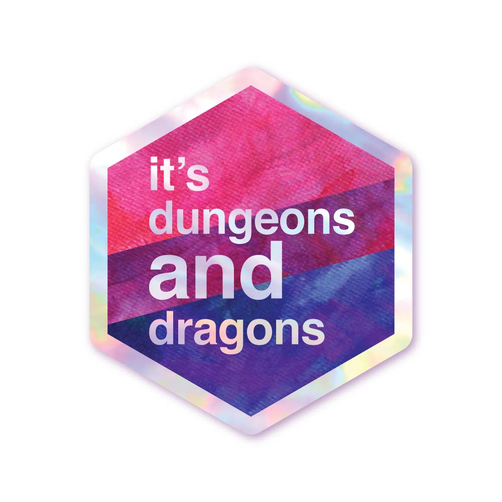 Holographic Hexagon Sticker - Dungeons AND Dragons