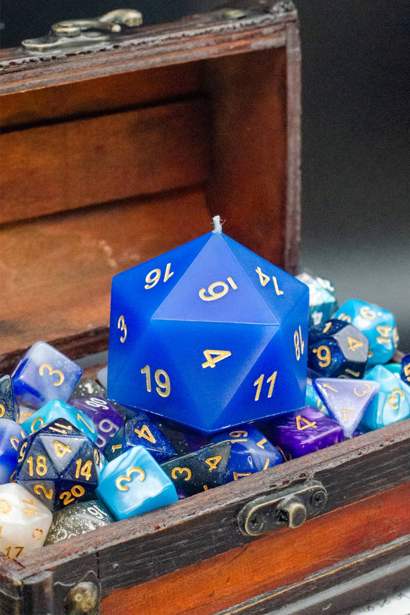Eternal Library | Blue DnD Dice Candle
