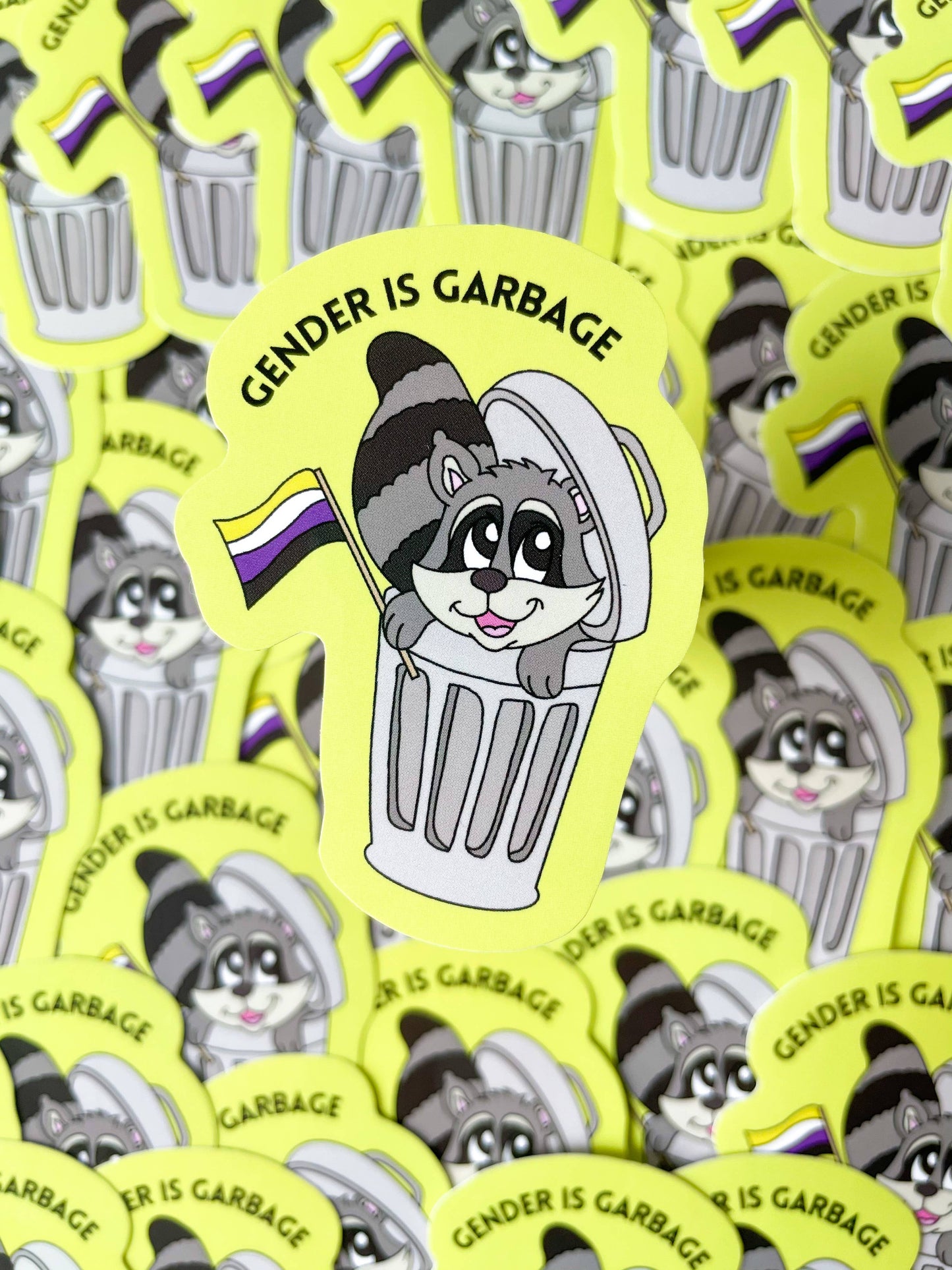 Gender is Garbage | Non-Binary Pride Sticker
