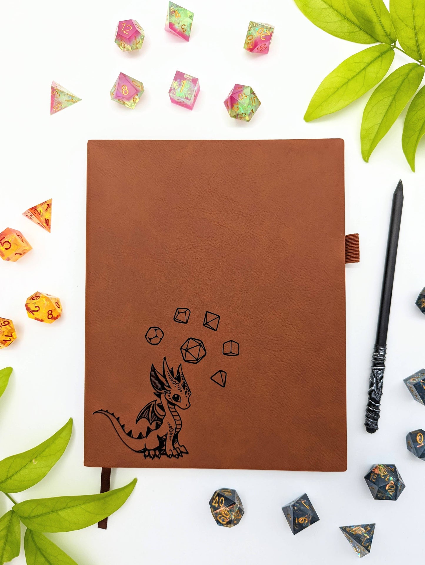 Baby Dice Dragon - D&D - Vegan Leather Campaign Journal