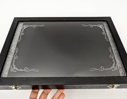 Dragon Border - Glass Top Dice Display Case - D&D Dice Box