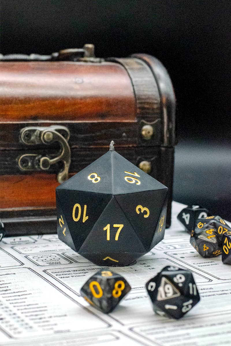 Dragon's Blood | Black DnD Dice Candle